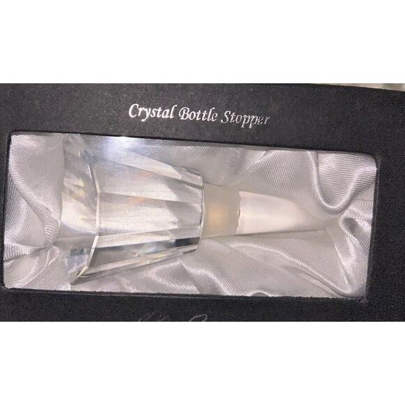 Vintage Estate Designer Oleg Cassini Crystal Bottle Stopper Faceted Cut Collect - Picture 2 of 14